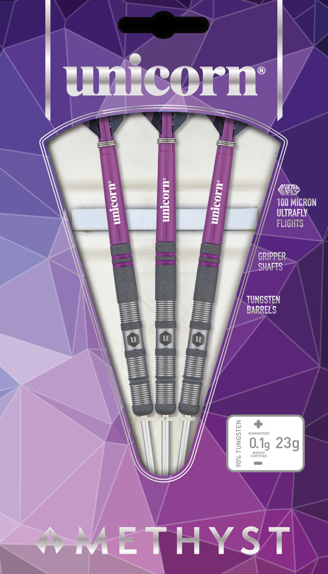 27742- Šipky Unicorn STEEL-AMETHYST 1  T90% 23 gram