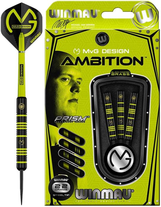 Šípky Winmau Steeltip MVG Ambition Brass 22 gram 