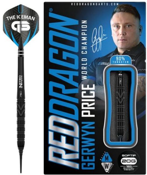 Šipky SOFTIP RED DRAGON 2163-Gerwin Price - BACK TO BLACK 90% 20 gram
