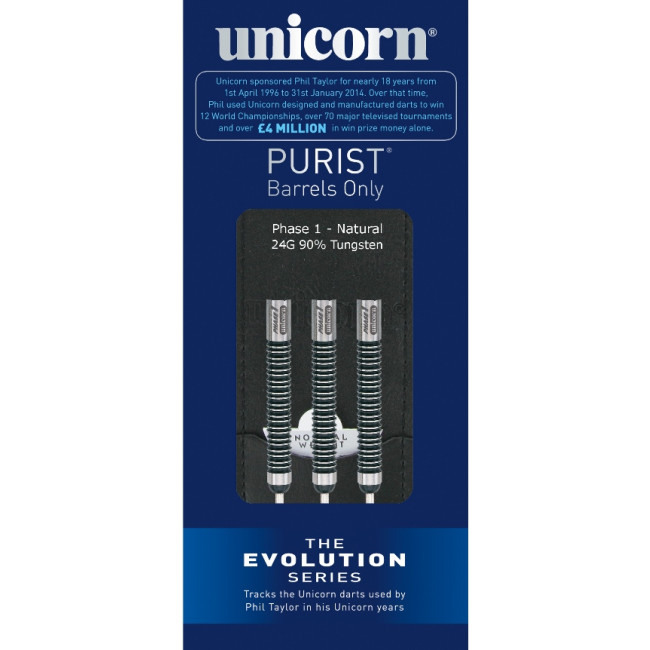 27287-Unicorn PURIST BARELY Tungsten 90% Phil Taylor 1996-1999 24 gram - 25% !!!