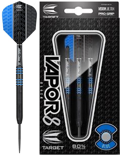 100437-Šípky Target STEEL VAPOR8 BLACK-BLUE T 90%  22 gram