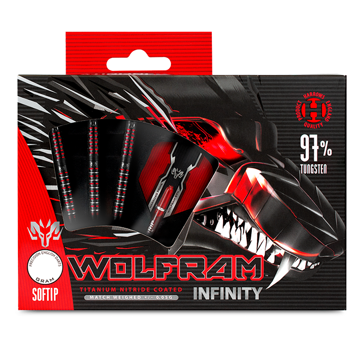 Šipky Harrows-SOFTIP WOLFRAM INFINITY 97 % 18 gr.