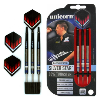 8559- Šípky Unicorn STEEL SILVERSTAR GARY ANDERSON 80% 23 gram - zľava  25%
