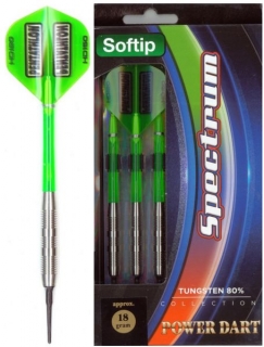 Šipky SOFT Powerdart TUNGSTEN 80% - SPECTRUM GREEN 18 gram