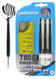 5060 - Šípky Unicorn T80 BLACK TUNGSTEN 80% 24 gram -zľava 30 % !!!