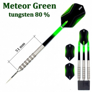 Šipky Powerdart STEEL METEOR GREEN 80% TUNGSTEN 23 gram