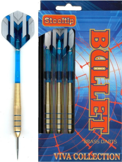 Šípky Powerdart  STEEL BRASS BULLET-BLUE  22 gr.